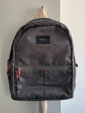 State Bags backpack dark gray padded laptop compartment
